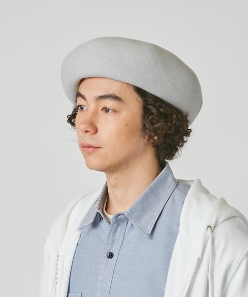 OVERRIDE(オーバーライド)の「OVERRIDE KNIT FELT OBAN BERET(ハンチング/ベレー帽・メンズ・グレー/ブラウン/ブラック/イエロー・58cm)」の11枚目の写真