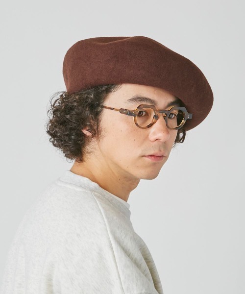 OVERRIDE(オーバーライド)の「OVERRIDE KNIT FELT OBAN BERET(ハンチング/ベレー帽・メンズ・グレー/ブラウン/ブラック/イエロー・58cm)」の19枚目の写真