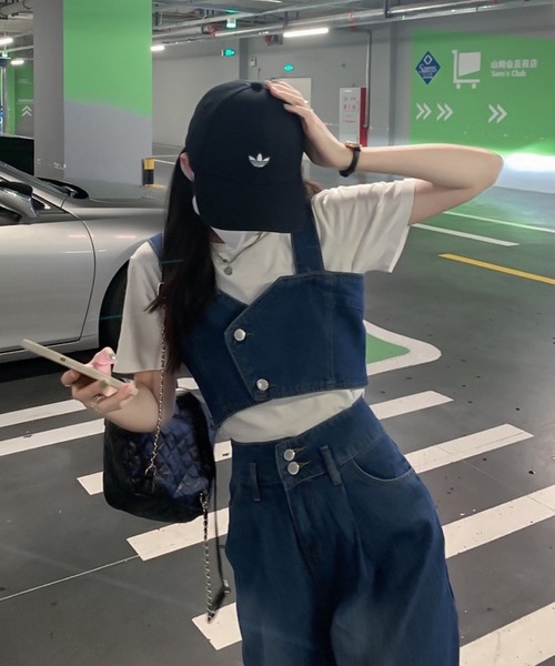 Cham.(チャム)の「デニムワイドパンツ(デニムパンツ・レディース・ブルー・F)」の6枚目の写真