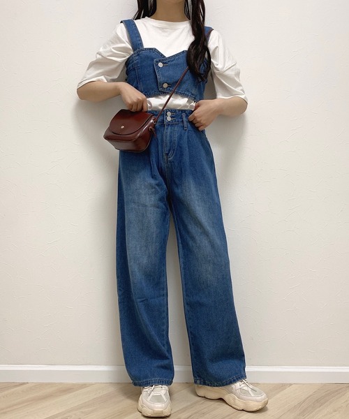 Cham.(チャム)の「デニムワイドパンツ(デニムパンツ・レディース・ブルー・F)」の7枚目の写真