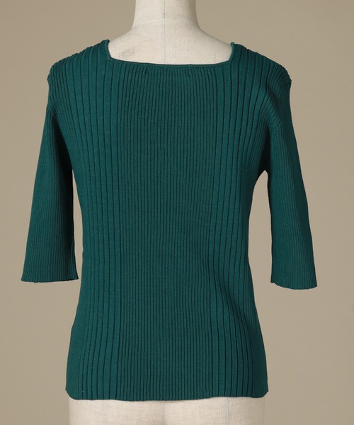 Cheek（チーク）の「スクエアリブニットプルオーバー（ニット/セーター・レディース・ベージュ/ネイビー/レッド/グリーン・MEDIUM）」の15枚目の写真