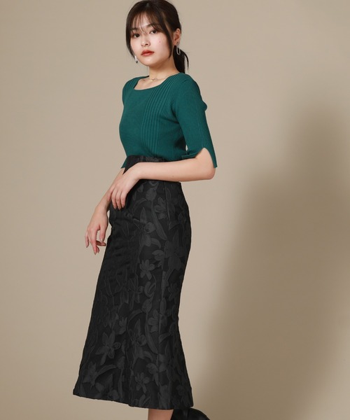 Cheek（チーク）の「スクエアリブニットプルオーバー（ニット/セーター・レディース・ベージュ/ネイビー/レッド/グリーン・MEDIUM）」の17枚目の写真