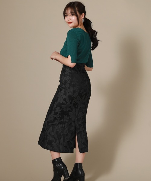 Cheek（チーク）の「スクエアリブニットプルオーバー（ニット/セーター・レディース・ベージュ/ネイビー/レッド/グリーン・MEDIUM）」の18枚目の写真