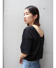 Ungrid | COVEROSSバックオープン5分袖Tee(Tシャツ/カットソー)