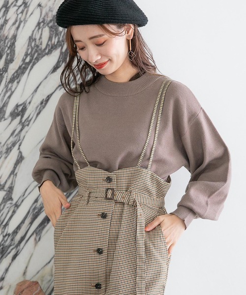 mysty woman(ミスティウーマン)の「ボリュームスリーブニットプルオーバー 165695(ニット/セーター・レディース・ブラック/オフホワイト/ブルー/モカ/グリーン系その他/ピンク/パープル・FREE)」の9枚目の写真