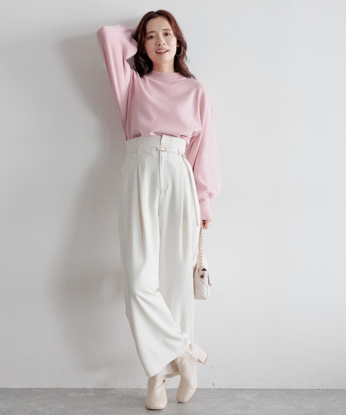 ぷうページ mysty woman ニット ボリュームスリーブニットプルオーバー