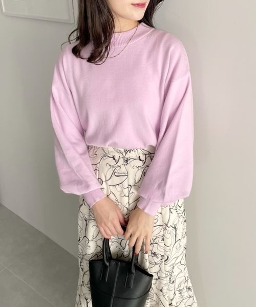 ぷうページ mysty woman ニット ボリュームスリーブニットプルオーバー