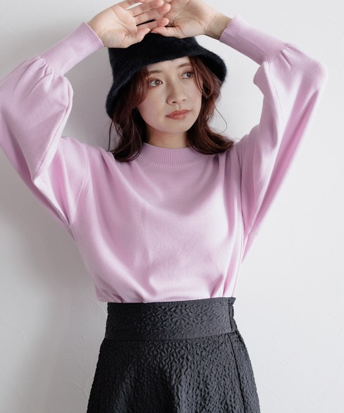 セール】ボリュームスリーブニットプルオーバー 165695（ニット