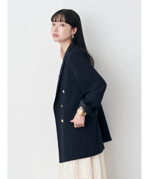 earth music&ecology（アースミュージックアンドエコロジー）の「テーラードジャケット（テーラードジャケット・レディース・ネイビー/チェック・M/L）」の5枚目の写真