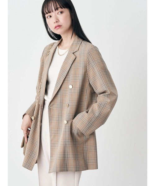 earth music&ecology（アースミュージックアンドエコロジー）の「テーラードジャケット（テーラードジャケット・レディース・ネイビー/チェック・M/L）」の9枚目の写真