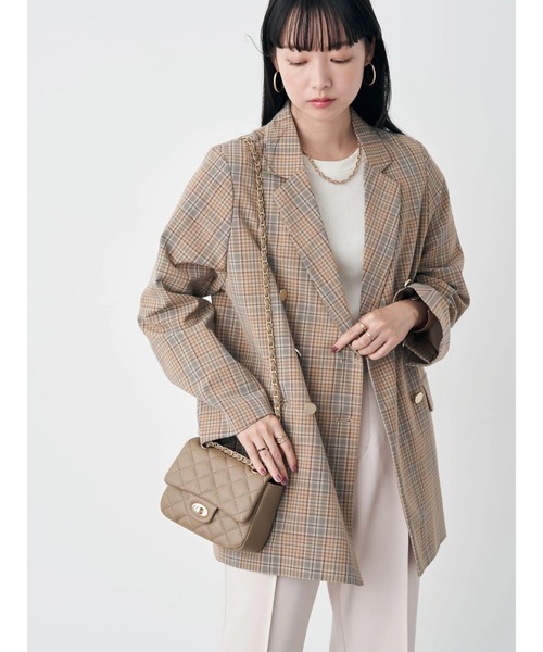 earth music&ecology（アースミュージックアンドエコロジー）の「テーラードジャケット（テーラードジャケット・レディース・ネイビー/チェック・M/L）」の10枚目の写真