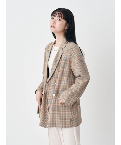 earth music&ecology（アースミュージックアンドエコロジー）の「テーラードジャケット（テーラードジャケット・レディース・ネイビー/チェック・M/L）」の12枚目の写真