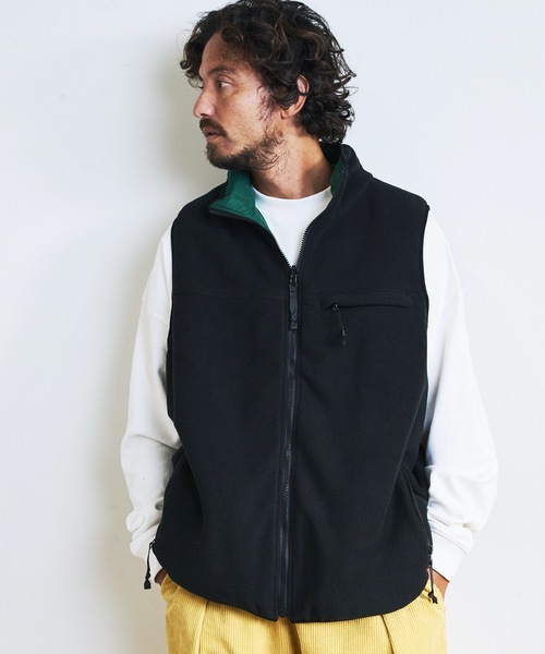 COMMON WARE（コモンウェアー）の「COMMONWARE:OUTDOOR FLEESE STAND VEST/フリース リバーシブル スタンドベスト（ベスト・メンズ・モカ/グリーン/ブラック/オートミール・L/M）」の10枚目の写真