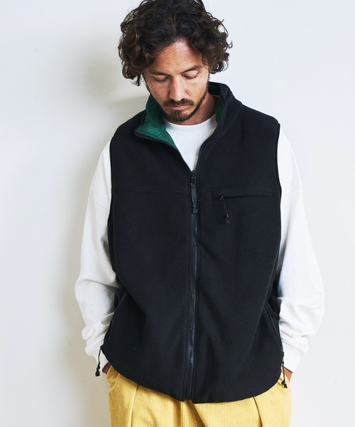 COMMON WARE（コモンウェアー）の「COMMONWARE:OUTDOOR FLEESE STAND VEST/フリース リバーシブル スタンドベスト（ベスト・メンズ・モカ/グリーン/ブラック/オートミール・L/M）」の11枚目の写真