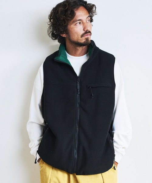 COMMON WARE（コモンウェアー）の「COMMONWARE:OUTDOOR FLEESE STAND VEST/フリース リバーシブル スタンドベスト（ベスト・メンズ・モカ/グリーン/ブラック/オートミール・L/M）」の12枚目の写真
