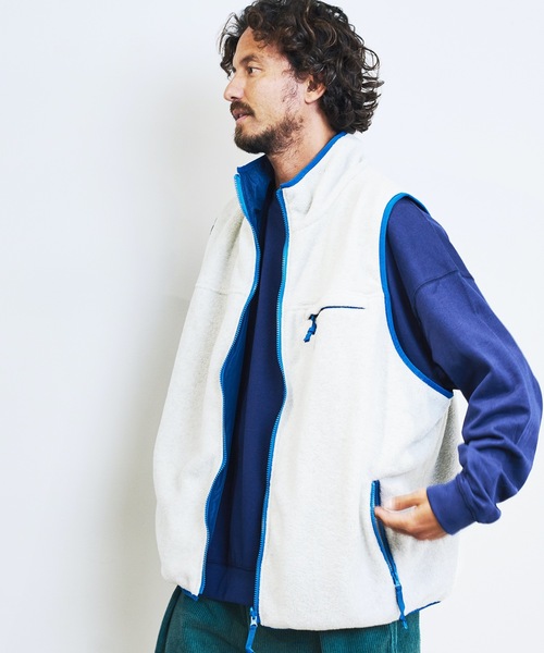 COMMON WARE（コモンウェアー）の「COMMONWARE:OUTDOOR FLEESE STAND VEST/フリース リバーシブル スタンドベスト（ベスト・メンズ・モカ/グリーン/ブラック/オートミール・L/M）」の19枚目の写真