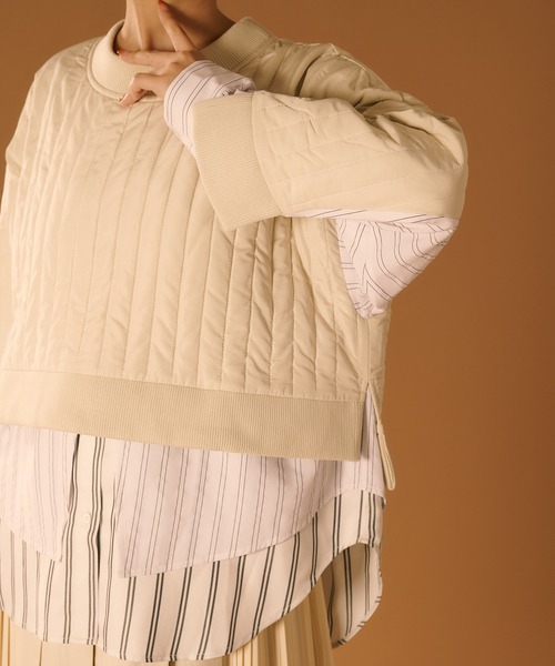 ear PAPILLONNER（イアパピヨネ）の「【SUM1 STYLE(スミスタイル)】切り替えキルティングトップス（その他トップス・レディース・ブラック/ホワイト・FREE）」の17枚目の写真