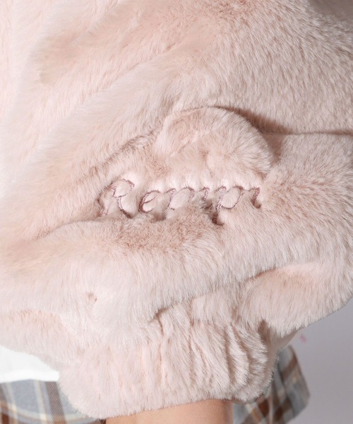 repipi armario（レピピ アルマリオ）の「モコモコファーフーディー（その他アウター・キッズ・オリーブ/ピンク/モカ/ナチュラル・SMALL/MEDIUM/LARGE）」の14枚目の写真