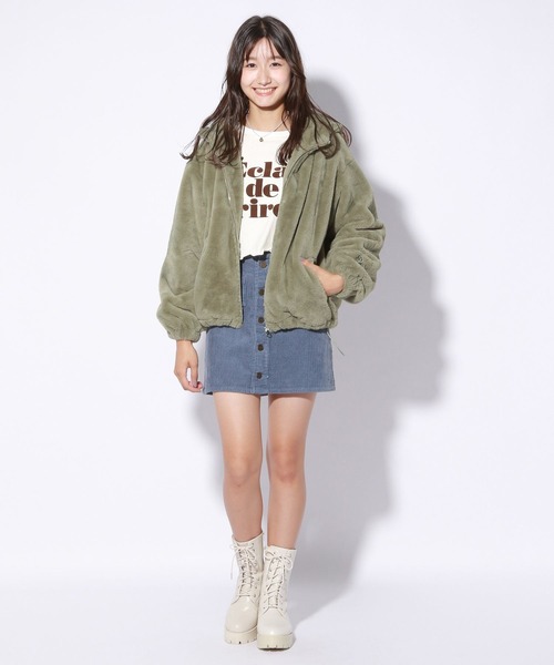 repipi armario（レピピ アルマリオ）の「モコモコファーフーディー（その他アウター・キッズ・オリーブ/ピンク/モカ/ナチュラル・SMALL/MEDIUM/LARGE）」の6枚目の写真