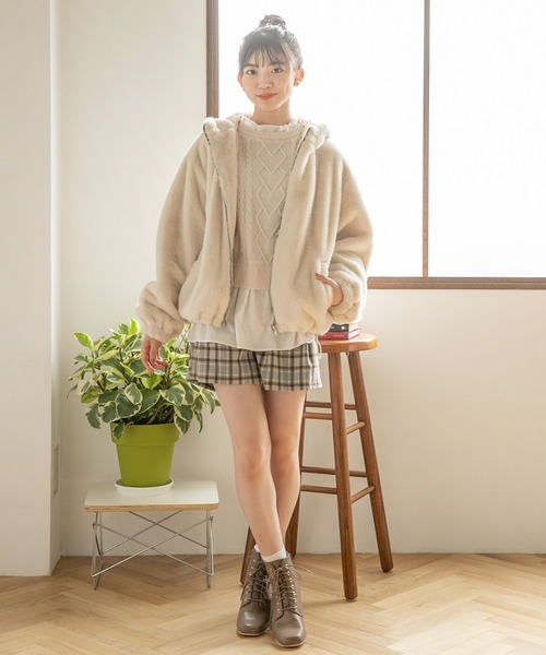 repipi armario（レピピ アルマリオ）の「モコモコファーフーディー（その他アウター・キッズ・オリーブ/ピンク/モカ/ナチュラル・SMALL/MEDIUM/LARGE）」の21枚目の写真