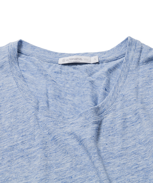 Demi-Luxe BEAMS(デミルクス ビームス)の「ALTERNATIVE / リネン アシンメトリー キャップスリーブ(Tシャツ/カットソー・レディース・グレー/ブルー・SMALL/MEDIUM)」の17枚目の写真