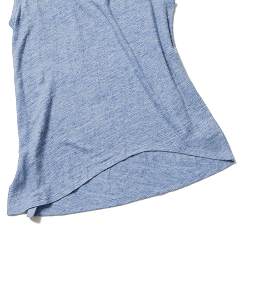 Demi-Luxe BEAMS(デミルクス ビームス)の「ALTERNATIVE / リネン アシンメトリー キャップスリーブ(Tシャツ/カットソー・レディース・グレー/ブルー・SMALL/MEDIUM)」の12枚目の写真