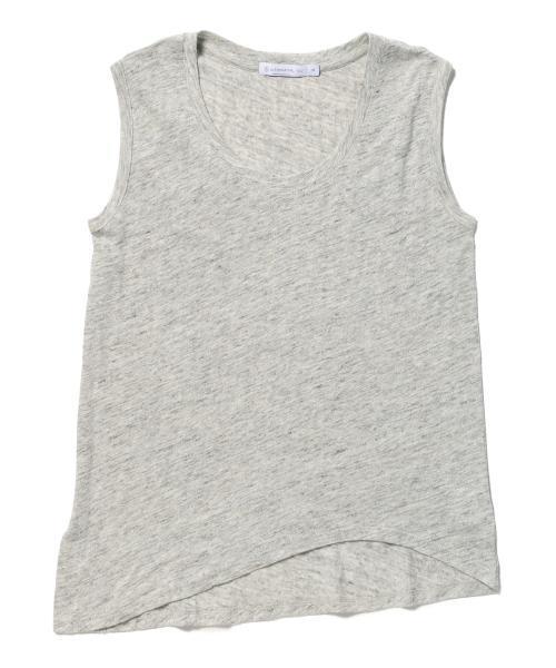 Demi-Luxe BEAMS(デミルクス ビームス)の「ALTERNATIVE / リネン アシンメトリー キャップスリーブ(Tシャツ/カットソー・レディース・グレー/ブルー・SMALL/MEDIUM)」の9枚目の写真