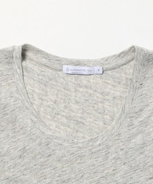 Demi-Luxe BEAMS(デミルクス ビームス)の「ALTERNATIVE / リネン アシンメトリー キャップスリーブ(Tシャツ/カットソー・レディース・グレー/ブルー・SMALL/MEDIUM)」の3枚目の写真