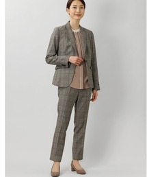 m.f.editorial（エムエフエディトリアル）の「m.f.エディトリアル レディース レダ/REDA ウィンドペン柄 セットアップ テーパードパンツ ベージュ(セットアップ可能)（スーツパンツ）」