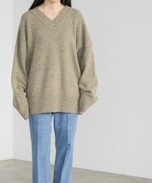 yuw（ユウ）の「ネップＶネックプルオーバー　164166（ニット/セーター）」