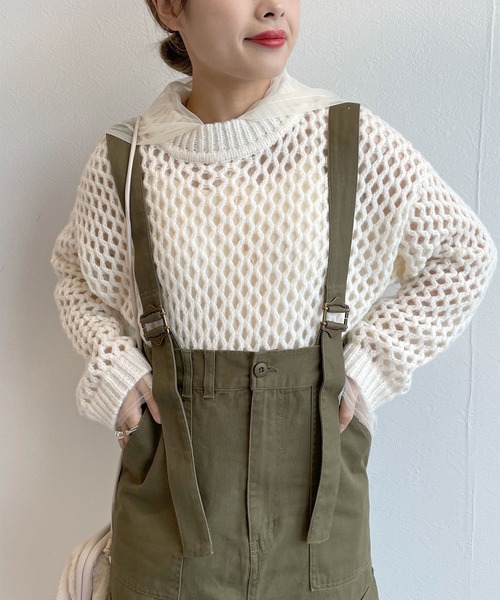 w closet（ダブルクローゼット）の「【2WAY】サスペンダー付きカーゴスカート（スカート・レディース・ブラック/カーキ・FREE）」の7枚目の写真