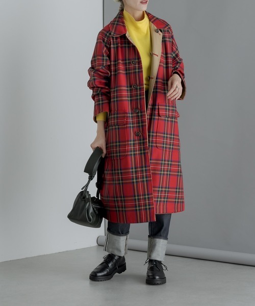 【びー】Kinloch Anderson チェック柄　リバーシブルコート Kinloch Anderson】別注リバーシブルロングコート（その他