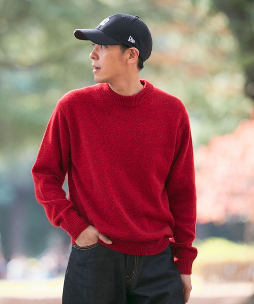 URBAN RESEARCH（アーバンリサーチ）の「5Gミックスメランジクルーネックニット（ニット/セーター・メンズ・ブラウン系その他/グリーン系その他/レッド系その他・LARGE/SMALL/MEDIUM）」の4枚目の写真