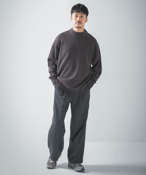 URBAN RESEARCH（アーバンリサーチ）の「5Gミックスメランジクルーネックニット（ニット/セーター・メンズ・ブラウン系その他/グリーン系その他/レッド系その他・LARGE/SMALL/MEDIUM）」の11枚目の写真