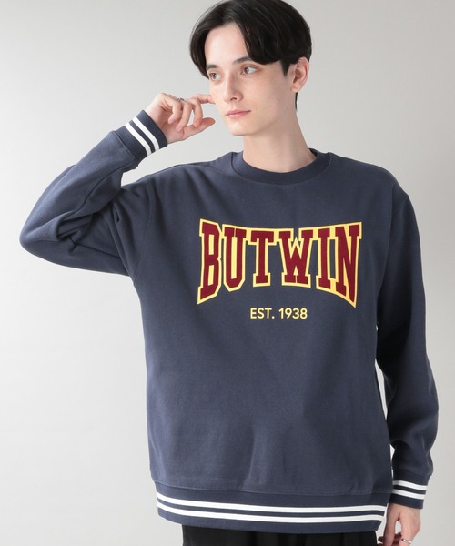BUTWIN(バトウィン)の「【BUTWIN】裏起毛プリントスウェットクルー(スウェット・メンズ・グリーン/ワインレッド/ネイビー・FREE)」の3枚目の写真