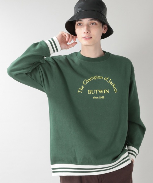 BUTWIN(バトウィン)の「【BUTWIN】裏起毛プリントスウェットクルー(スウェット・メンズ・グリーン/ワインレッド/ネイビー・FREE)」の7枚目の写真