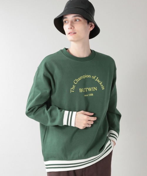 BUTWIN(バトウィン)の「【BUTWIN】裏起毛プリントスウェットクルー(スウェット・メンズ・グリーン/ワインレッド/ネイビー・FREE)」の8枚目の写真