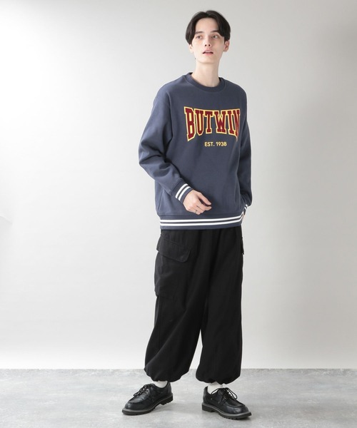 BUTWIN(バトウィン)の「【BUTWIN】裏起毛プリントスウェットクルー(スウェット・メンズ・グリーン/ワインレッド/ネイビー・FREE)」の16枚目の写真