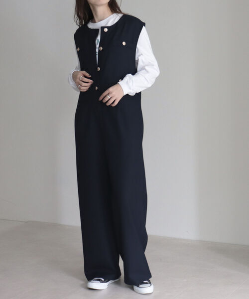 fredy emue（フレディエミュ）の「ジャケットデザインオールインワン（つなぎ/オールインワン・レディース・グレー/ネイビー・38）」の16枚目の写真