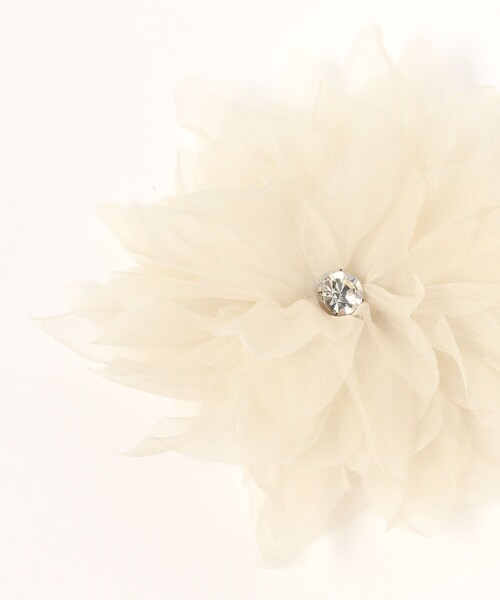 B:MING by BEAMS（ビーミングバイビームス）の「シアー フラワー コサージュ（ブローチ/コサージュ・レディース・ライトグレー/ライトベージュ/ネイビー・FREE）」の9枚目の写真