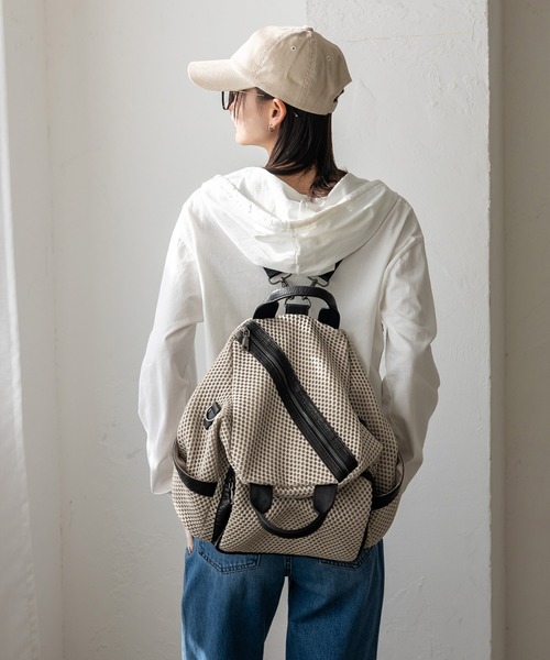 VitaFelice(ヴィータフェリーチェ)の「メッシュ3wayミニリュック(バックパック/リュック・レディース・ブラック/グレー/モカ/ホワイト・FREE)」の16枚目の写真