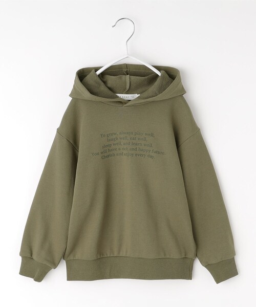 THE SHOP TK （ザ ショップ ティーケー ）の「【110-150】さりげないプリントスウェットプルパーカ（パーカー・キッズ・カーキ/ベビーピンク/オフホワイト/ネイビー・11/12/13/14/15 ）」の3枚目の写真