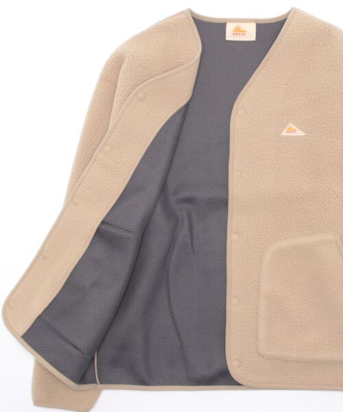 KELTY(ケルティ)の「KELTY/ケルティ メドウトレイルフリースカーディガン(ノーカラージャケット・メンズ・ブラック/ベージュ/グリーン・L/S/M/XL)」の9枚目の写真
