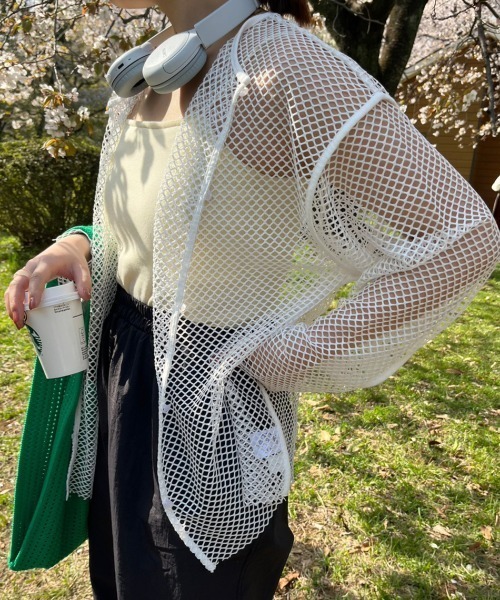 ポワ　メッシュダブルカーディガン pois ポワ ダブルメッシュカーディガン - メルカリ
