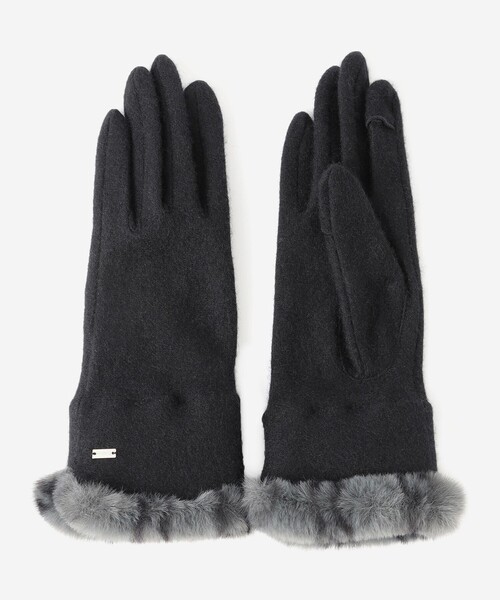 MACKINTOSH LONDON（マッキントッシュ ロンドン）の「アンドリューファーカシミヤグローブ（手袋・レディース・ブラウン系その他4/ブラック・FREE）」の2枚目の写真