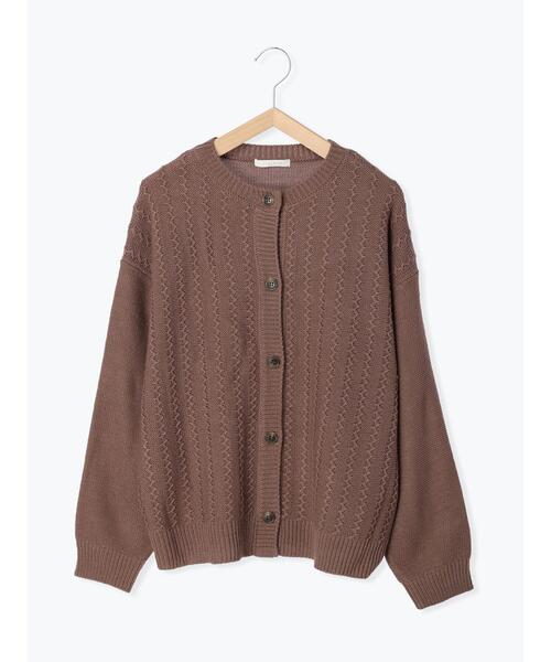 ehka sopo（エヘカソポ）の「波ストライプクルーカーディガン（カーディガン/ボレロ・レディース・モカ/キナリ/グリーン/ブラック・ﾌﾘ-）」の3枚目の写真