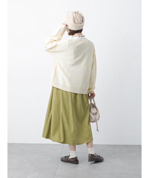 ehka sopo（エヘカソポ）の「波ストライプクルーカーディガン（カーディガン/ボレロ・レディース・モカ/キナリ/グリーン/ブラック・ﾌﾘ-）」の11枚目の写真