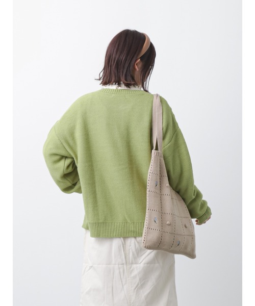 ehka sopo（エヘカソポ）の「波ストライプクルーカーディガン（カーディガン/ボレロ・レディース・モカ/キナリ/グリーン/ブラック・ﾌﾘ-）」の22枚目の写真