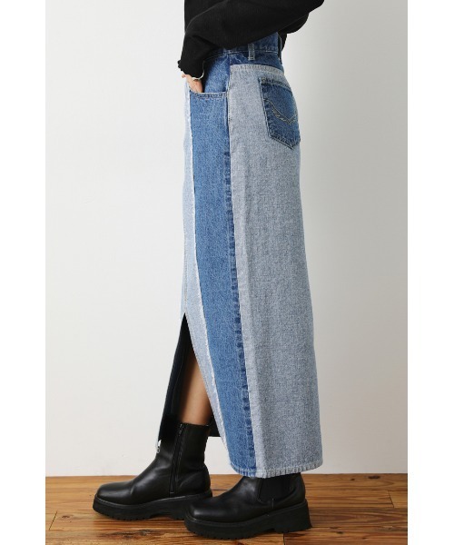 RODEO CROWNS WIDE BOWL（ロデオクラウンズワイドボウル）の「DENIM リメイクライクスカート（デニムスカート・レディース・ブルー・MEDIUM/X-SMALL/SMALL）」の7枚目の写真