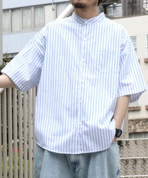 Starting Over | コットンブロード バンドカラー　半袖シャツ/レディース メンズ(シャツ/ブラウス)